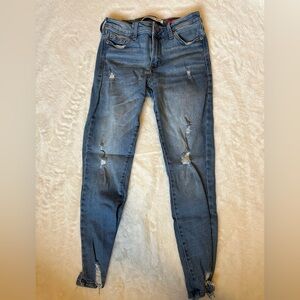 Celebrity Pink Distressed Skinny Jeans in Blue